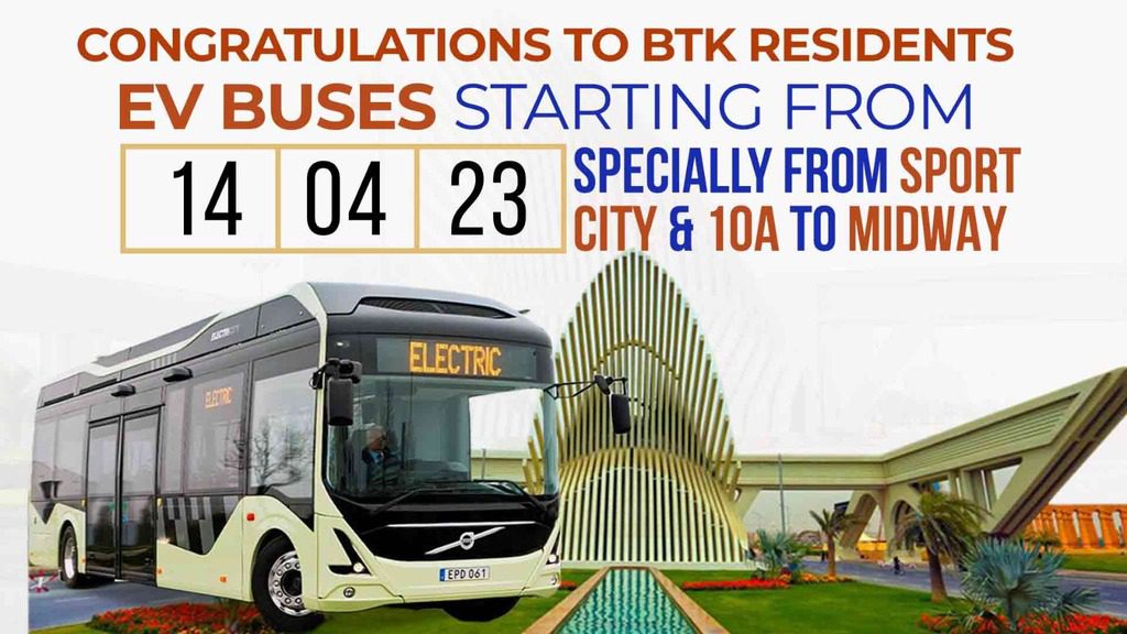New electric bus transport system in Bahria Town Karachi Launching